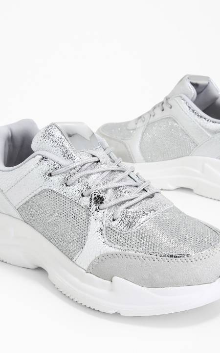 Shoexpress Silver Anji Glitter Sneakers